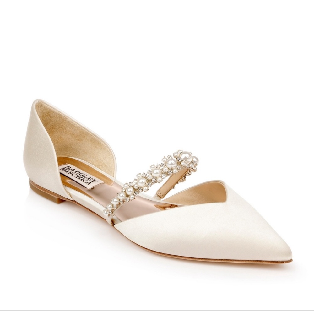 Badgley Mischka - Ivory Natalia Flats - Bridal Flats - NIB - Size 7.5 - Picture 2 of 13